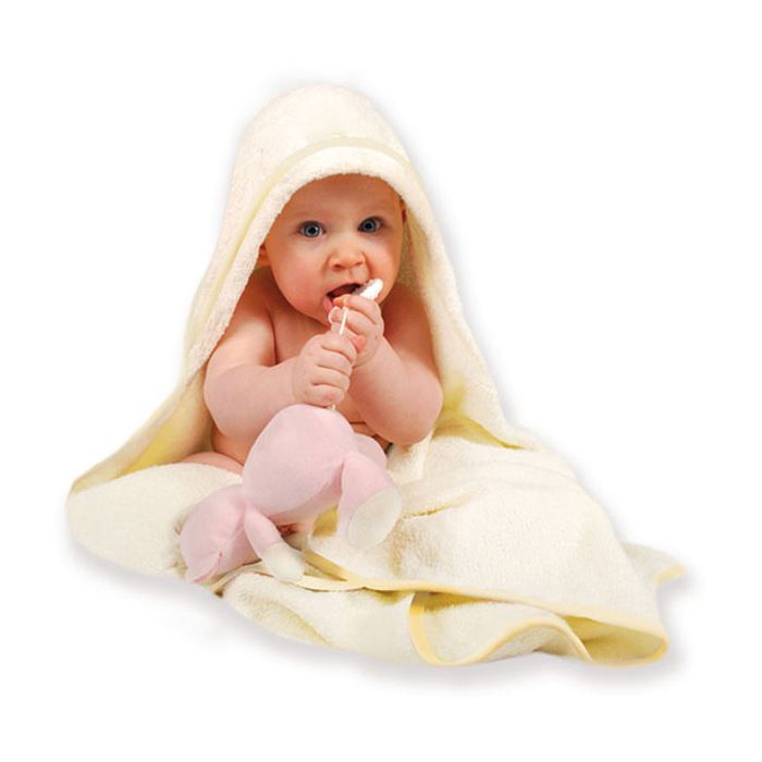 Kapuutsiga vannilina "Animals" 80x80cm "frotte" roheline