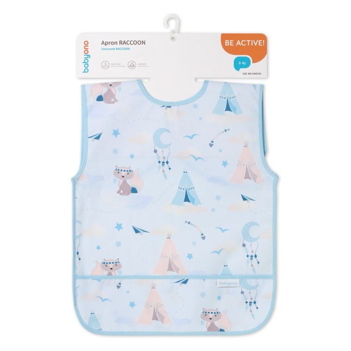 Babyono prijuostė neperšlampama su kišene nuo 24 mėn meškėnas mėlynas 1642/01