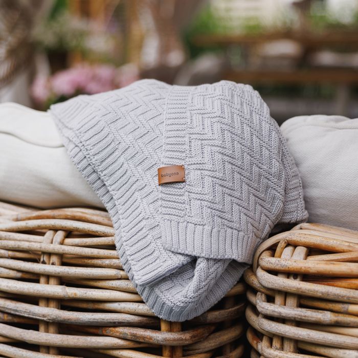 Babyono pledas megztas medvilninis pilkas 1647/02