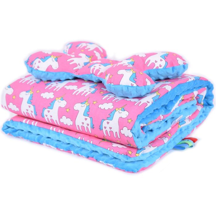 Hällikomplekt "Pink Ponny" pleed 100x75cm ja padi "liblikas"