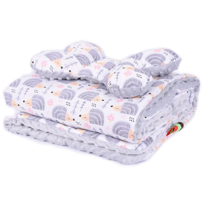 Hällikomplekt "Hedgehog" pleed 100x75cm ja padi  "liblikas"