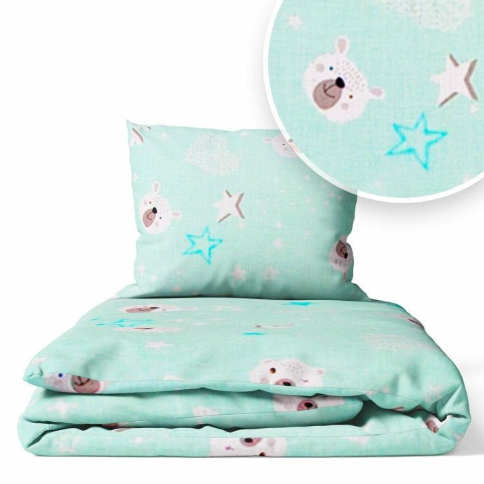 Ankras patalynė 2 d 135/100 40/60 meškiukas mėtinis