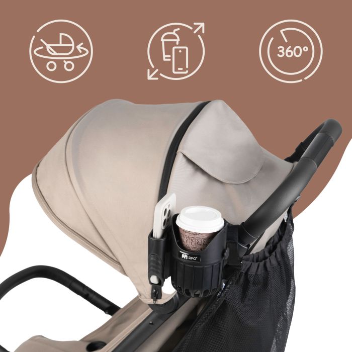 SIPO laikiklis puodelio telefono vežimėliui SCA-03