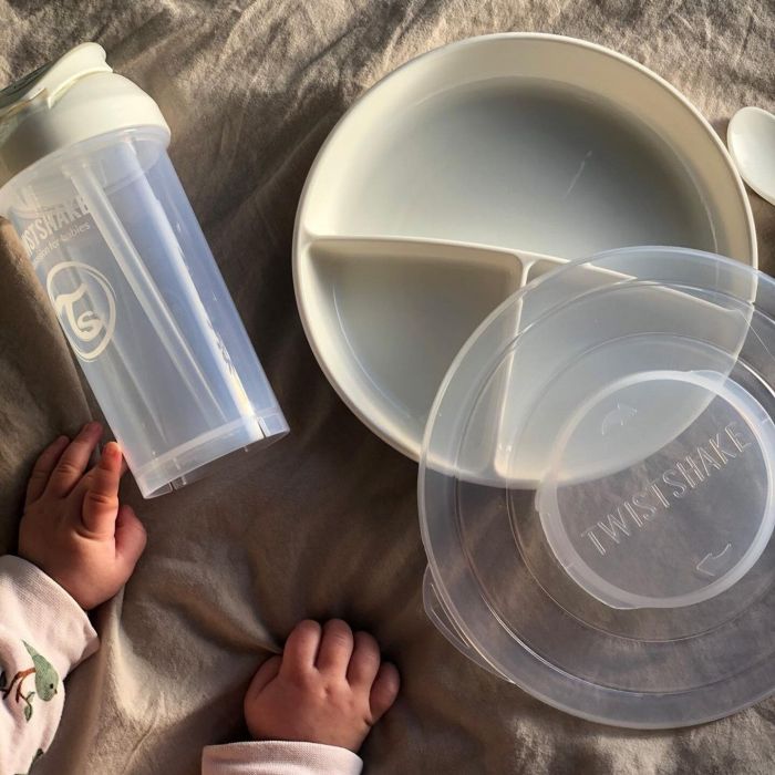 Twistshake lėkštė su skyreliais balta 78177