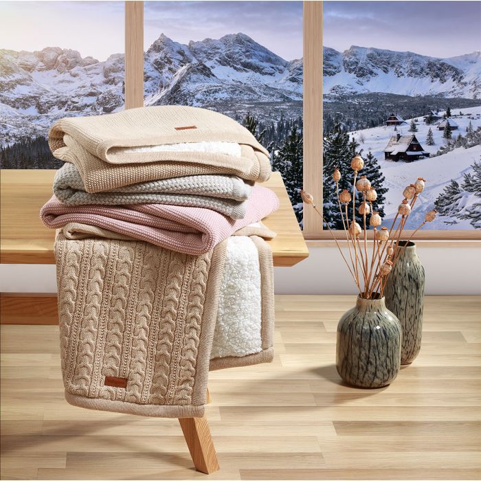 Babyono pledas medvilninis su flisu kreminis 1659/02