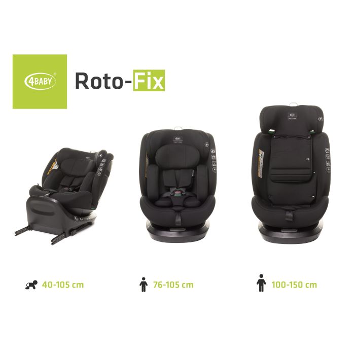 4Baby autokėdutė ROTO-FIX 40-150CM I-SIZE036 kg juoda
