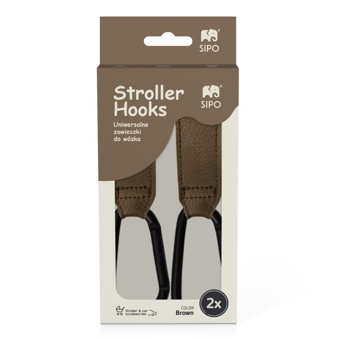 SIPO kabliukai vežimėliui 2vnt rudi SCA-11