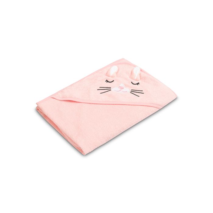 3D kapuutsiga vannilina "Pinky rabbit"100x100cm "frotte"