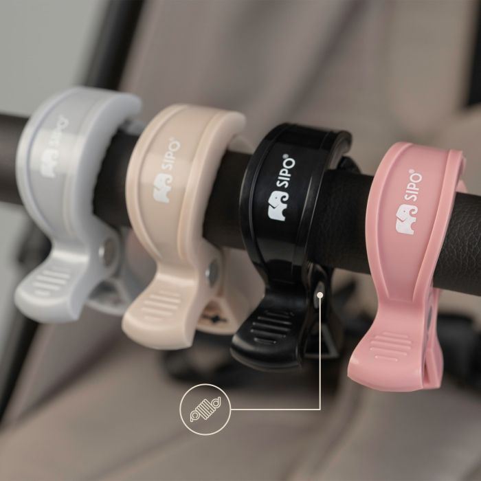 SIPO spaustukai vežimėliams 2vnt juodi SCA-20BL