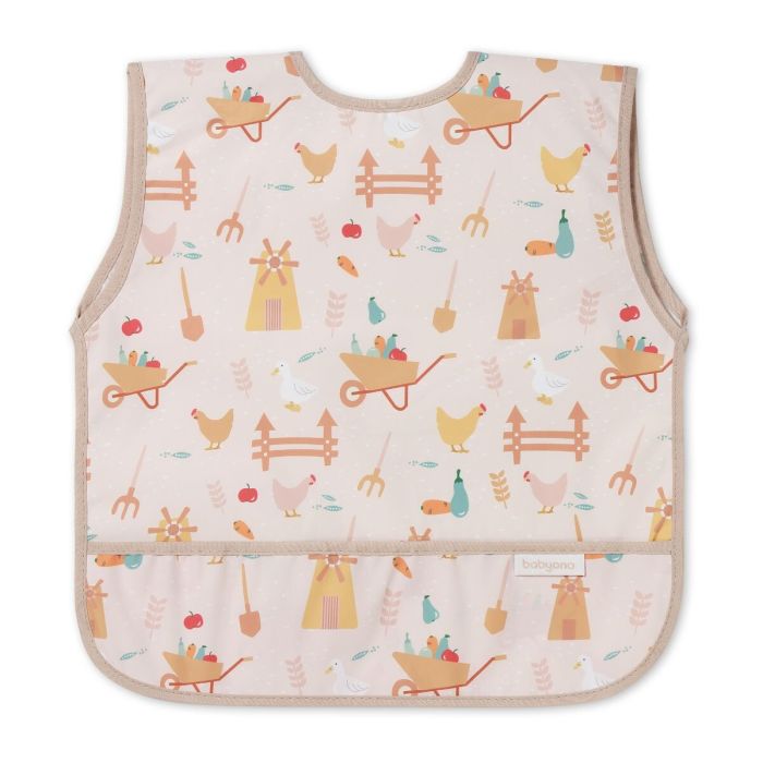 Babyono prijuostė neperšlampama su kišene nuo 6 mėn ūkininkas oranžinis 1641/02