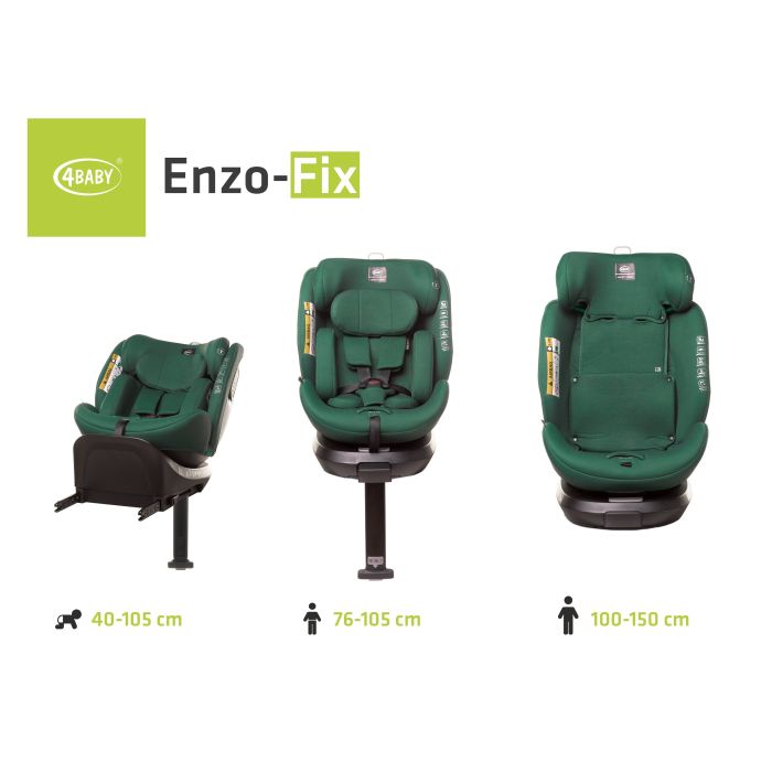 4Baby autokėdutė ENZO-FIX 40-150CM žalia I-SIZE
