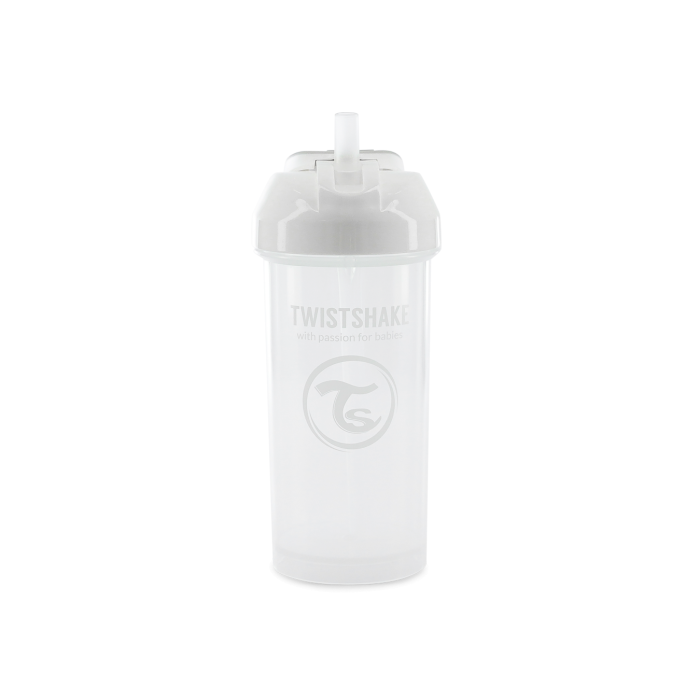 Twistshake buteliukas su šiaudeliu 360 ml nuo 6mėn baltas 78592