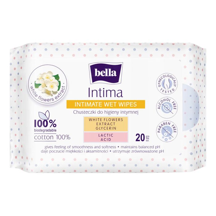 Niisked salvrätikud intiimhügieeniks Bella Intima 20tk