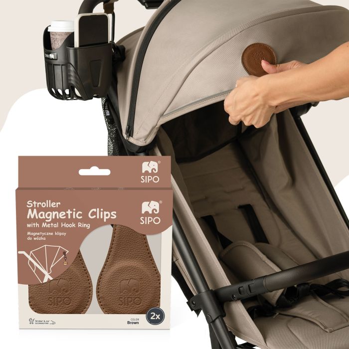 SIPO laikikliai vežimėliui magnetiniai 2vnt rudi SCA-15