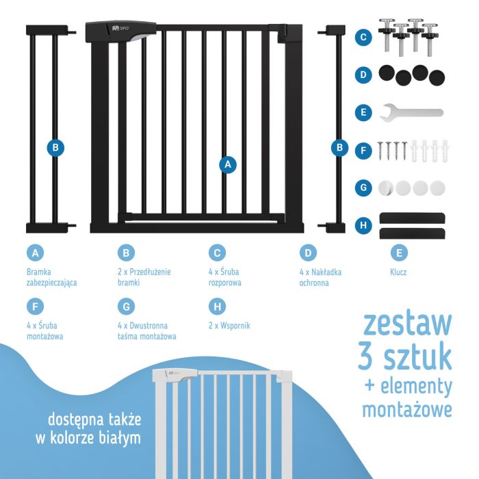 SIPO apsauginiai varteliai vaikui juodi SBS-SG02