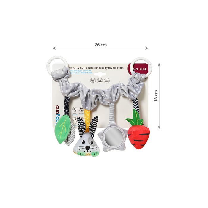 Babyono žaislas vežimėlio auto kėdutės peliukas braškė 798