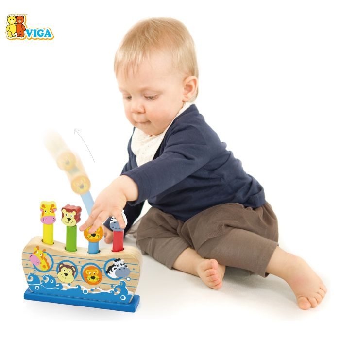 Viga medinis žaidimas su plaktuku Nojaus laivas 18M+ 50041