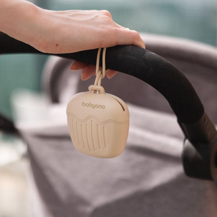 BabyOno čiulptukų dėklas silikoninis kreminis 1656/03