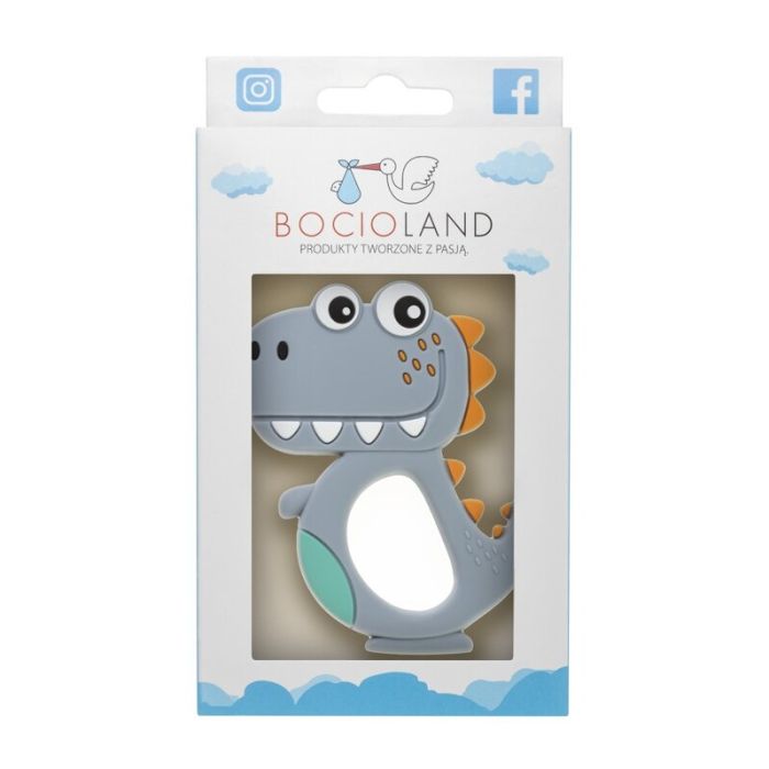 Bocioland silikoninis kramtukas, pilkas dinozauras, BOC0505