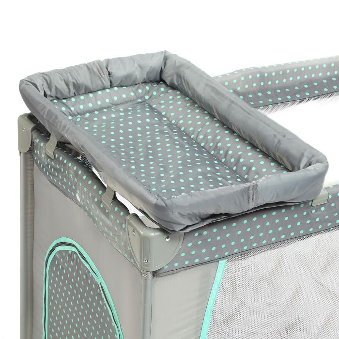 Maniežas su pilna įranga mėtinis / pilkas