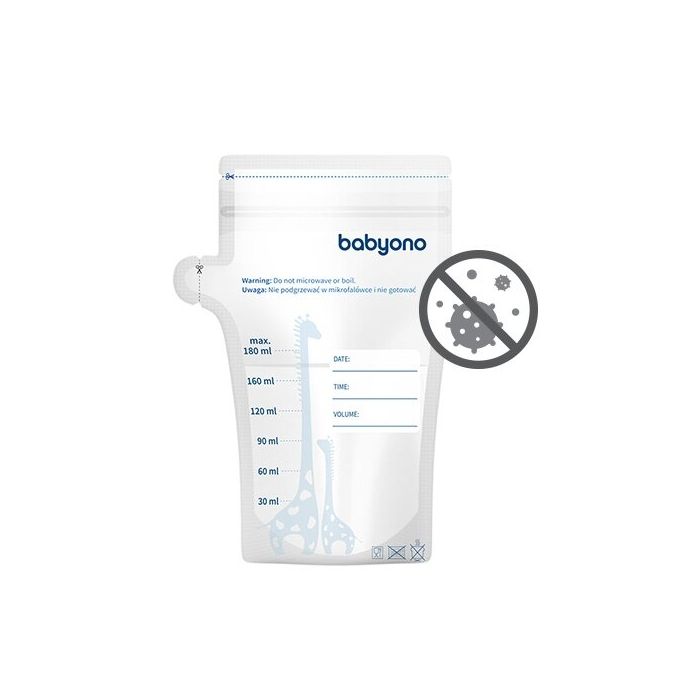 BabyOno maišeliai motinos pienui laikyti užšaldyti 30 vnt.x180 ml, 1084