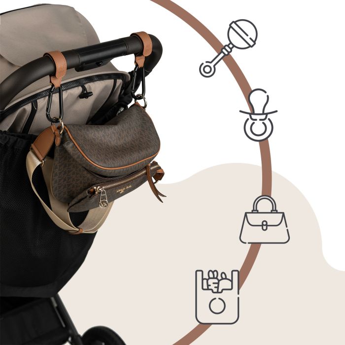 SIPO kabliukai vežimėliui 2vnt rudi SCA-11