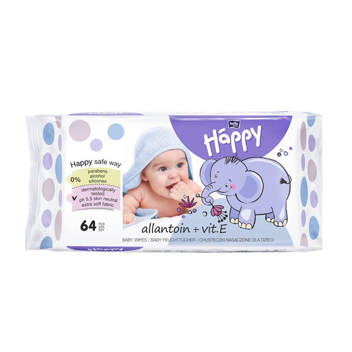 Niisked salvrätikud Bella Happy alantoiiniga, 64tk
