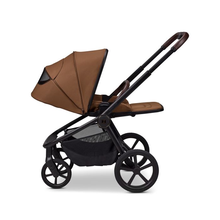 Moon vežimėlis universalus susilankstantis lopšys  2/1 Resea fold šviesiai ruda