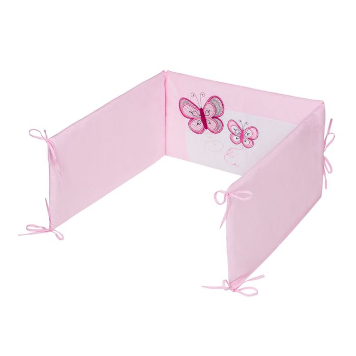 Beebi voodipesu ja voodipehmendus "Butterfly" roosa