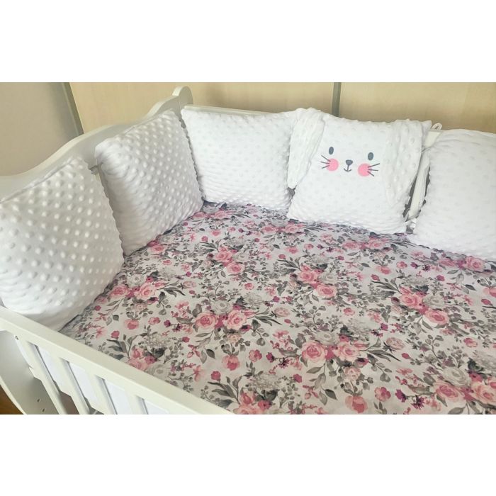 Voodipehmendus 6-padjaga 180 cm  "Cosy clouds" jänkuga