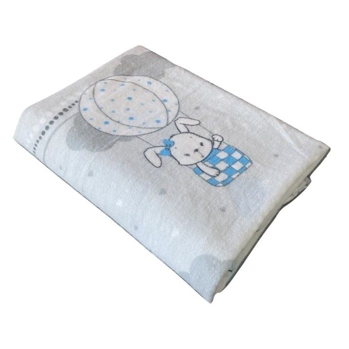 Beebi flanellist lapid "Bunny & Balloons"  70x80cm 1tk