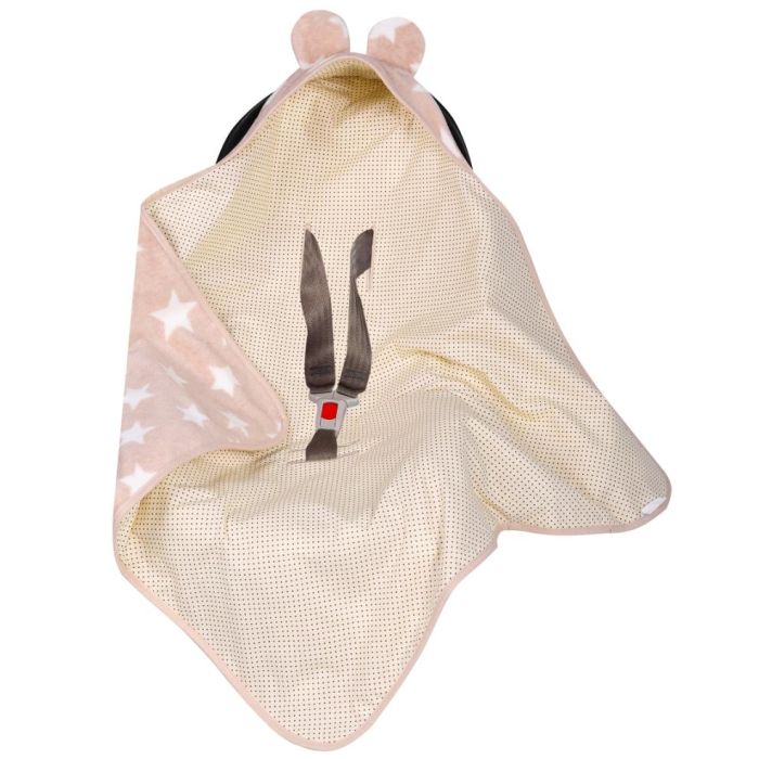 Soojakott-tekk vankrisse/turvatool "Stars & Dots" 80x80 cm beež