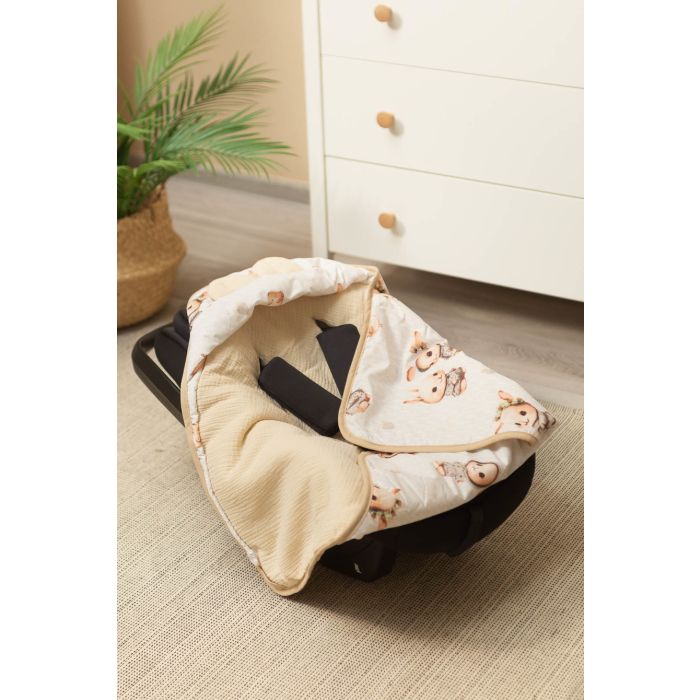 Soojakott vankrisse/turvatool musliinist "Lissie" 90x90 cm beige