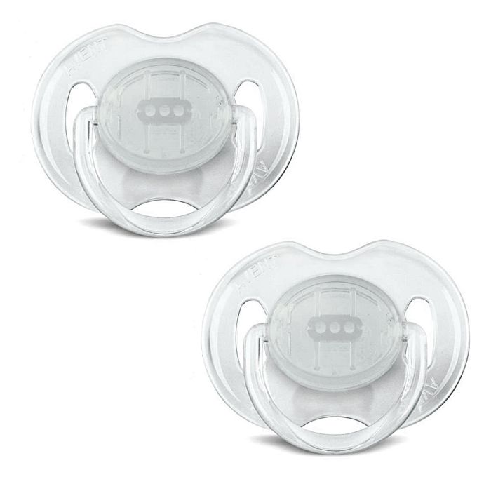 Lutt AVENT "Translucent" ortodontiline 0-6 k, valge, 2 tk