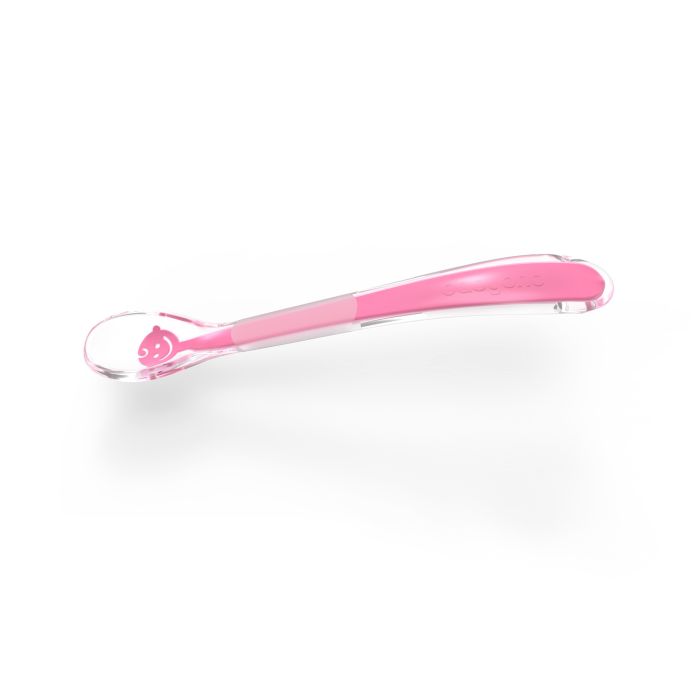 BabyOno silikoon lusikas ergonoomiline, roosa
