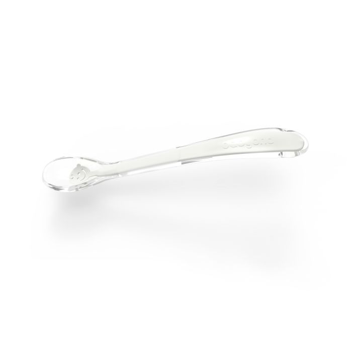 BabyOno silikoon lusikas ergonoomiline, valge