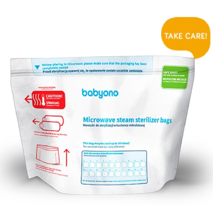 Babyono steriliseerimiskotid mikrouunis kasutamiseks, 5 tk