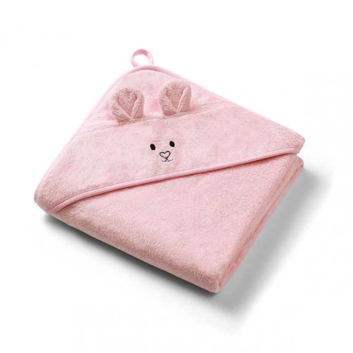 Bamboo kapuutsiga vannilina 100x100 cm "Mouse pink"