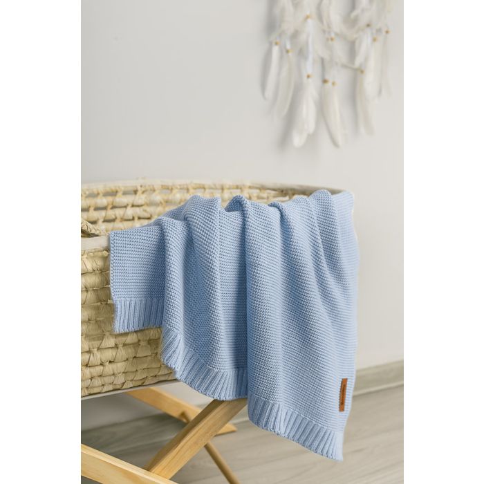 Kootud bambusviskoos beebitekk "Bamboo" 100x80 cm baby blue