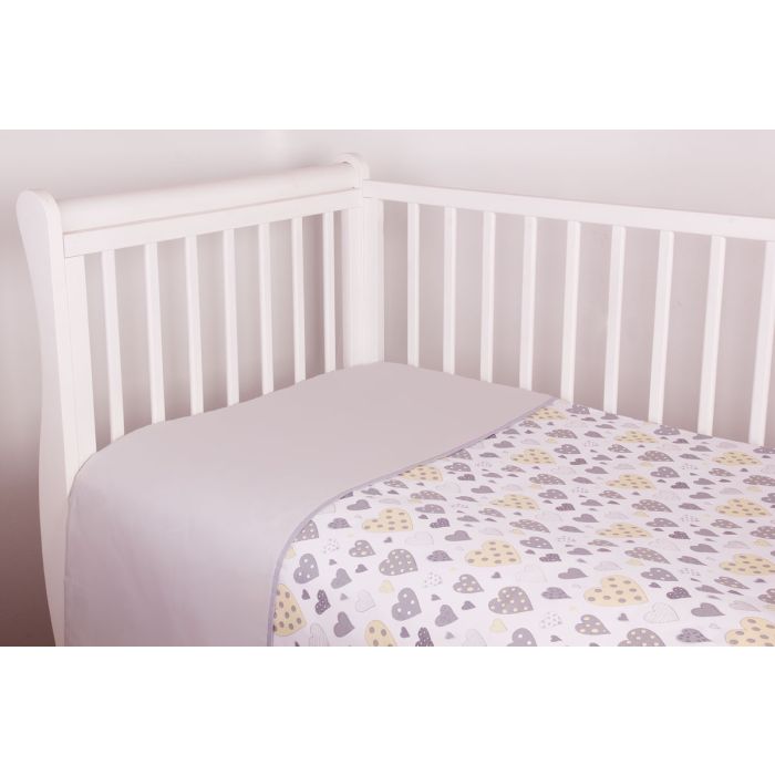 Voodipesu komplekt 135x100 "Südamekesed" kollast värvi