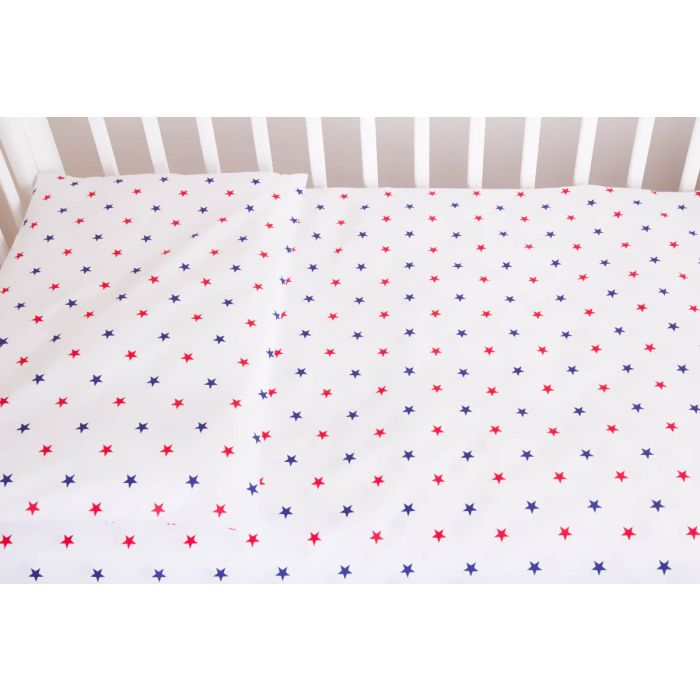 Voodipesu komplekt 135x100 "Mere täht" sinine-punane