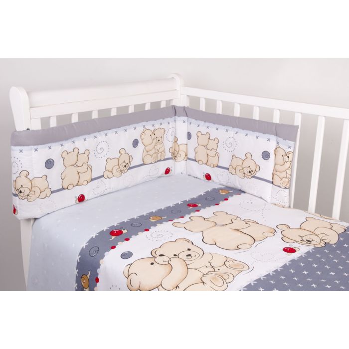 Voodipesu komplekt koos kaitsega "Kaisukarud", hall