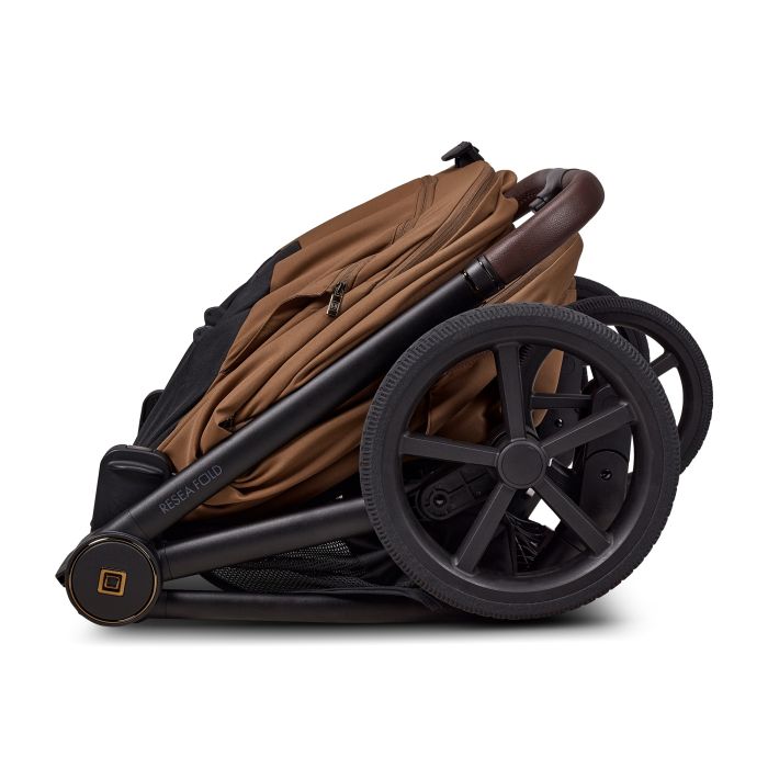 Moon vežimėlis universalus susilankstantis lopšys  2/1 Resea fold šviesiai ruda