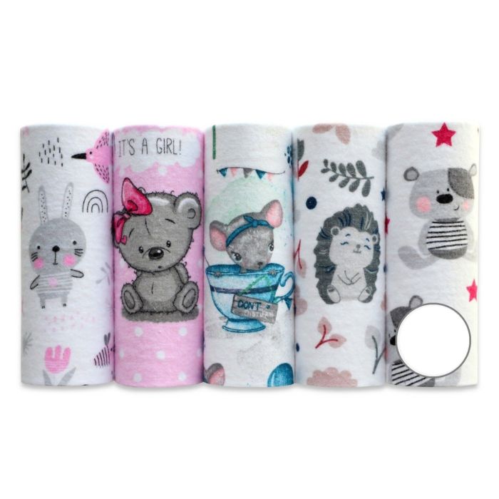 Flanellist lapid komplektid 5tk "Girl" 