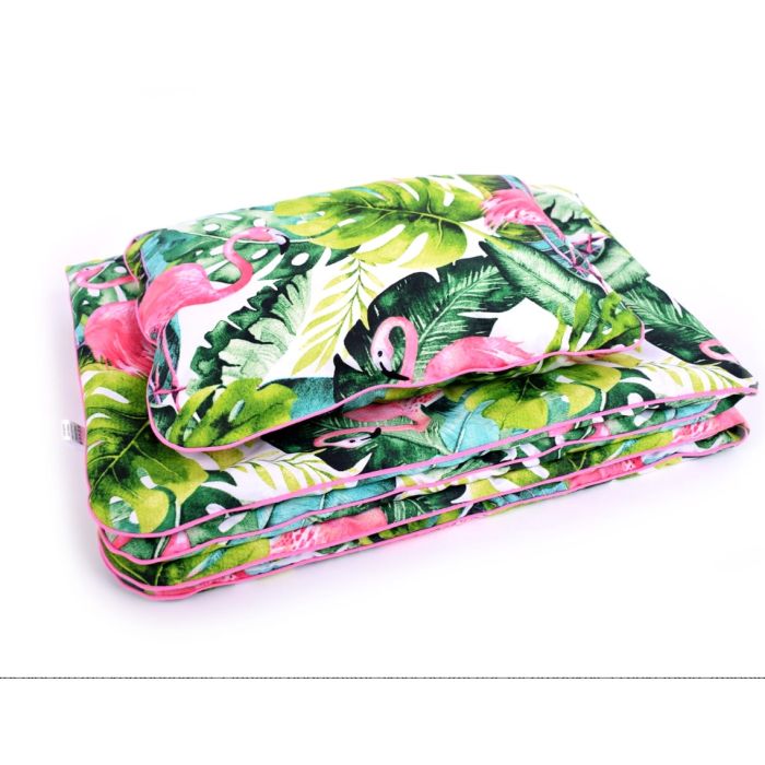 Hällikomplekt  "Pink flamingo" 100x75cm teki ja 30x40cm padjaga