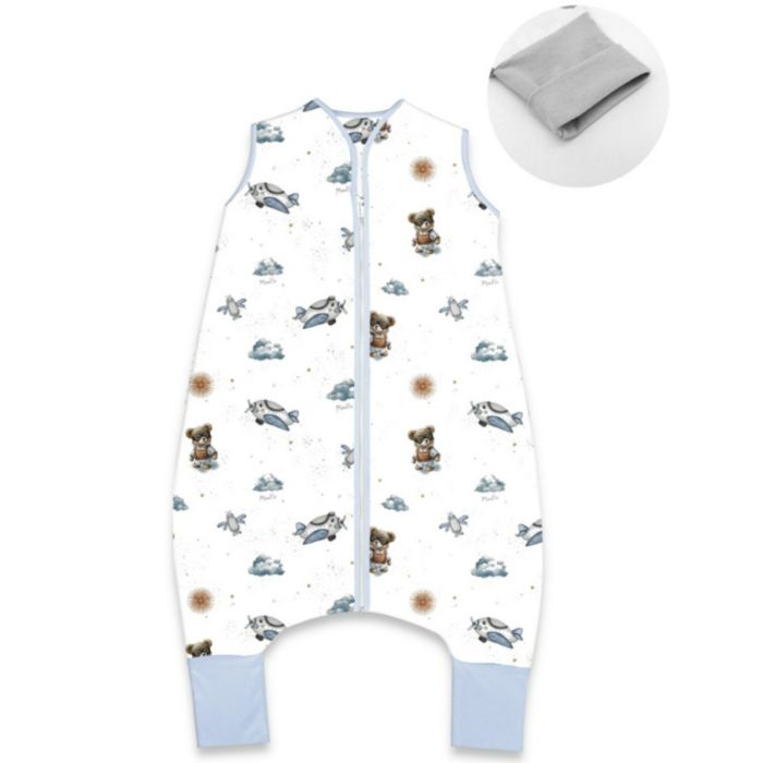 Beebi jalaosadega magamiskott "Teddy aviator blue" 2-2.5 TOG