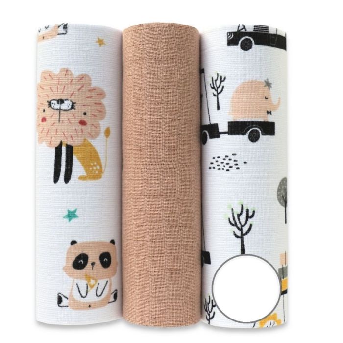 Puuvillaste marli lapid komplekt, 3 tükki "Nr5"