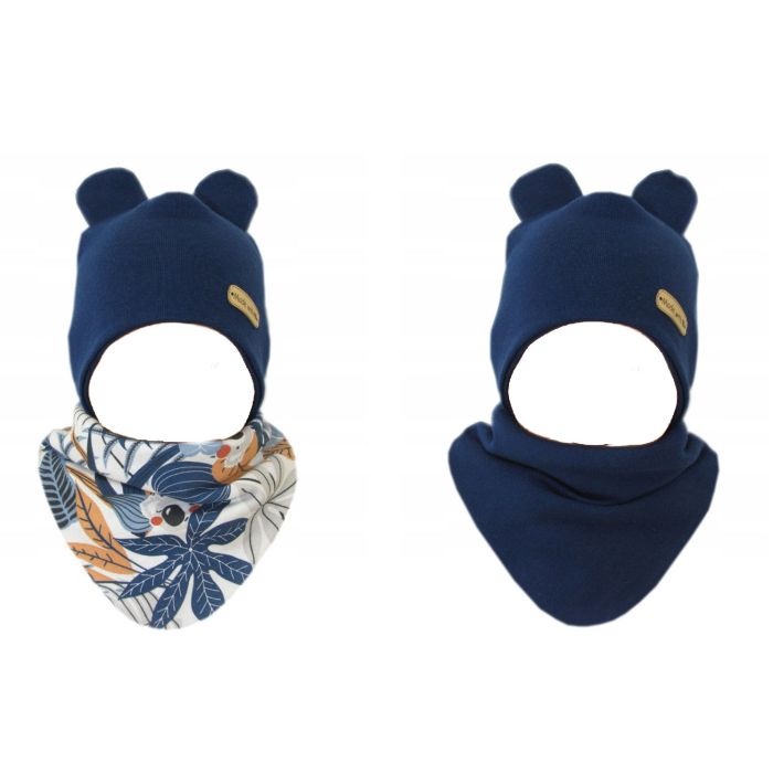 Beebi müts (kahekihiline) ja sall "Love" - navy