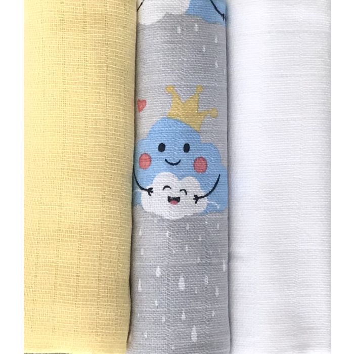 Puuvillaste mähkmete komplekt, 3 tükki, "Cloudly"