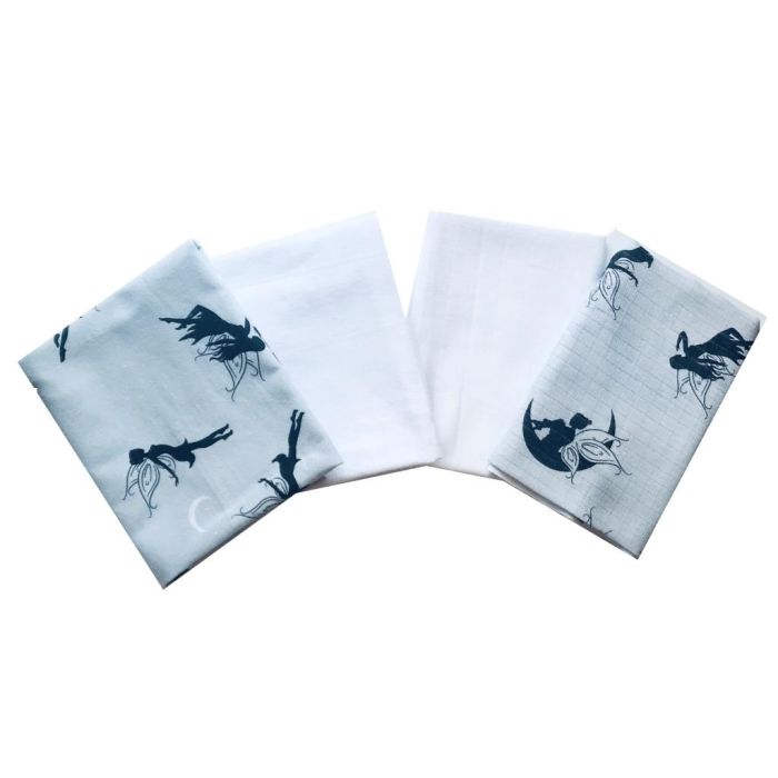 Puuvillaste mähkmete komplekt, 4 tükki, "Fairy dust"